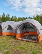 vidaXL Семейна палатка с дъждобран водоустойчива 5 души Сив и оранжев