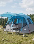vidaXL Семейна палатка Синьо 305 x 275 x 190 см Полиестер и стомана