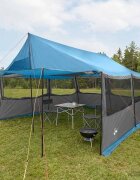 vidaXL Семейна палатка Синьо 450 x 400 x 265 см Полиестер и стомана