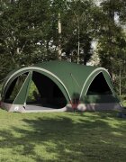 vidaXL Семейна палатка за 10 души Зелен и сив 460 x 430 x 214 см