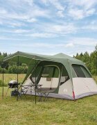 vidaXL Семейна палатка Зелено 305 x 275 x 190 см Полиестер и стомана