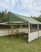vidaXL Семейна палатка Зелено 450 x 400 x 265 см Полиестер и стомана