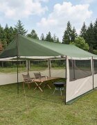 vidaXL Семейна палатка Зелено 600 x 400 x 268 см Полиестер и стомана