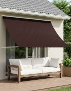 vidaXL Сенник Кафяво 400 x 150 cm 180 г / м² полиестер с PU покритие