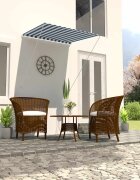 vidaXL Сенник с падащо рамо 100x150 см синьо и бяло