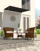 vidaXL Сенник с падащо рамо 150x150 см антрацит