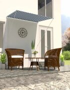 vidaXL Сенник с падащо рамо 150x150 см синьо и бяло