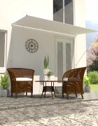 vidaXL Сенник с падащо рамо 350x150 см кремав