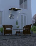 vidaXL Сенник с падащо рамо с LED 100x150 см антрацит