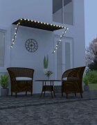 vidaXL Сенник с падащо рамо с LED 250х150 см антрацит