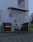 vidaXL Сенник с падащо рамо с LED 300х150 см антрацит