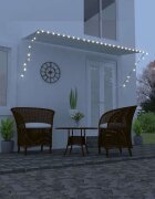 vidaXL Сенник с падащо рамо с LED 300x150 см кремав