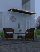 vidaXL Сенник с падащо рамо с LED 350x150 см антрацит