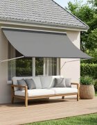 vidaXL Сенник Светлосиво 400 x 150 cm 180 г / м² полиестер с PU покритие
