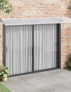 vidaXL Сенник за врата сив 350x100 см поликарбонат