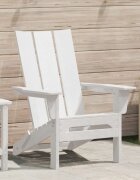 vidaXL Сгъваем Adirondack стол Бяло 805 x 745 x 92 см HDPE