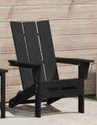 vidaXL Сгъваем Adirondack стол Черно 805 x 745 x 92 см HDPE