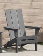 vidaXL Сгъваем Adirondack стол Светлосиво 805 x 745 x 92 см HDPE
