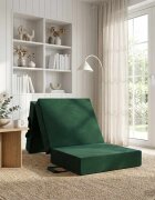 vidaXL Сгъваем диван легло 75 x 67 x 45 см Тъмнозелено