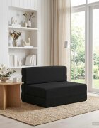 vidaXL Сгъваем диван легло Черно 100 x 80 x 60 см Текстил