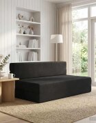 vidaXL Сгъваем диван легло Черно 152 x 865 x 60 см Текстил