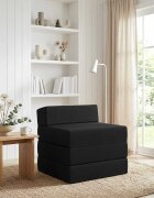 vidaXL Сгъваем диван легло Черно 200 x 70 x 15 см Текстил