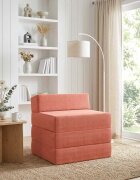 vidaXL Сгъваем диван легло Червено оранжево 200 x 70 x 15 см