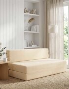 vidaXL Сгъваем диван легло Кремаво 152 x 865 x 60 см Текстил