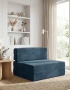 vidaXL Сгъваем диван легло Синьо 100 x 80 x 60 см Текстил