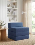 vidaXL Сгъваем диван легло Синьо 200 x 70 x 15 см Текстил