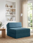 vidaXL Сгъваем диван легло Синьо 60 x 70 x 41 см Текстил