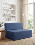 vidaXL Сгъваем диван легло Синьо 70 x 72 x 60 см Текстил