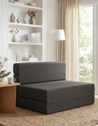 vidaXL Сгъваем диван легло Тъмносиво 100 x 80 x 60 см Текстил
