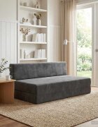 vidaXL Сгъваем диван легло Тъмносиво 152 x 865 x 60 cm Текстил