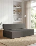 vidaXL Сгъваем диван легло Тъмносиво 152 x 865 x 60 см Текстил
