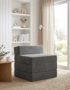 vidaXL Сгъваем диван легло Тъмносиво 200 x 70 x 15 см Кадифе