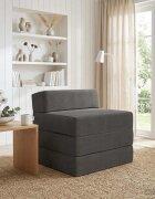 vidaXL Сгъваем диван легло Тъмносиво 200 x 70 x 15 см Кордюрова тъкан