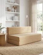 vidaXL Сгъваем диван легло Зелен Сив 152 x 865 x 60 см Текстил