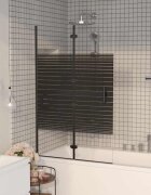 vidaXL Сгъваем душ параван ESG стъкло 80x140 см черен