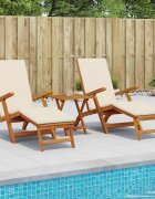 vidaXL Сгъваем и reclining шезлонг 2 бр. Солидно акациево дърво