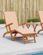 vidaXL Сгъваем и reclining шезлонг 2 бр. Солидно акациево дърво Бежово