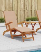 vidaXL Сгъваем и reclining шезлонг 2 бр. Солидно акациево дърво Таупе