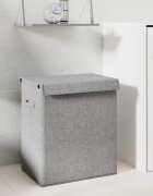 vidaXL Сгъваем кош за пране сив 51x345x59 см изкуствен лен