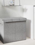 vidaXL Сгъваем кош за пране сив 645x345x59 см изкуствен лен