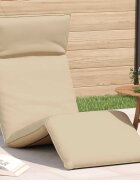 vidaXL Сгъваем шезлонг бежов 175x54x85 см оксфордски плат