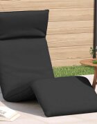 vidaXL Сгъваем шезлонг черен 175x54x85 см оксфордски плат