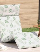 vidaXL Сгъваем шезлонг с мотив на листа 175x54x85 см оксфордски плат
