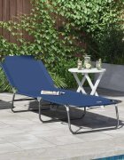 vidaXL Сгъваем шезлонг Синьо 188 x 57 x 865 см Полиестер