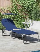 vidaXL Сгъваем шезлонг Синьо 190 x 57 x 81 см оксфорд