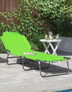vidaXL Сгъваем шезлонг Зелен 188 x 57 x 865 см Полиестер